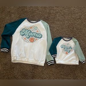 2 Matching Mamas Boy & Mama Crewneck Sweatshirts (2 Items / Bundle)
